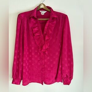 Ship n Shore Vintage Elegant Pink Ruffled Women's blouse in size 18